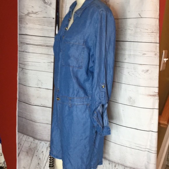 MICHAEL KORS NWT CHAMBRAY SOFT DENIM Button front Jumper - Picture 8 of 8